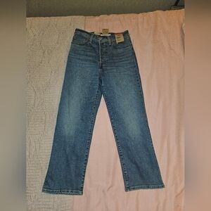 Levi's Ribcage Straight Ankle Leg Blue Denim Jeans Size 27